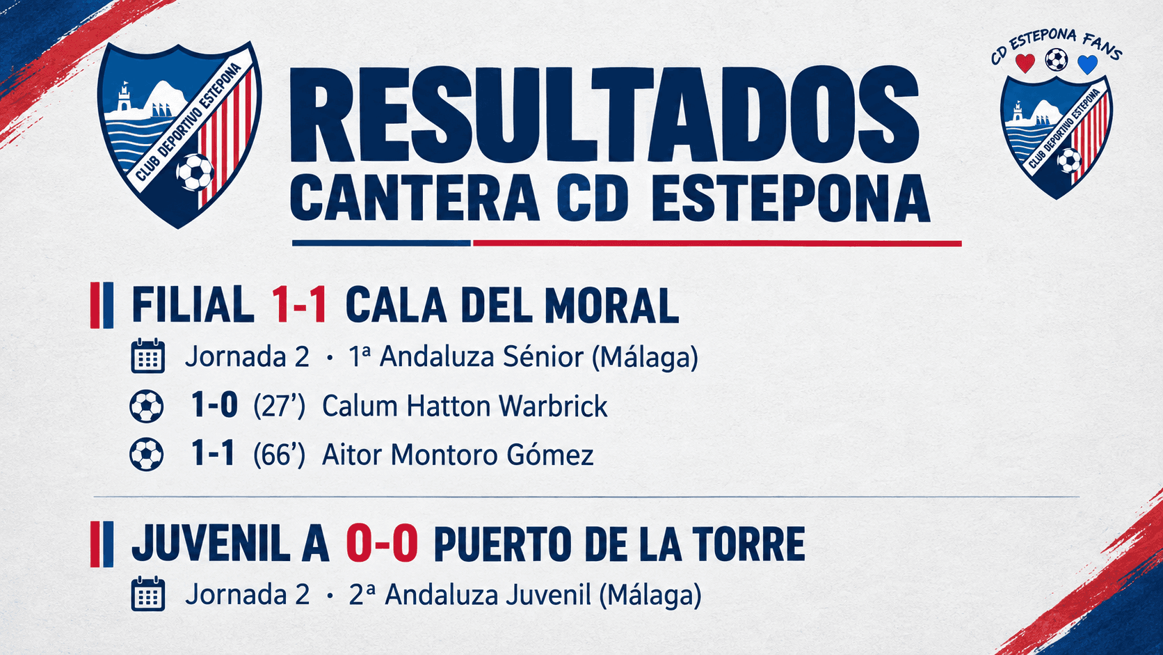 Imagen de la noticia: El filial del CD Estepona empata ante el Cala del Moral y el Juvenil A suma un punto ante el Puerto Malagueño
