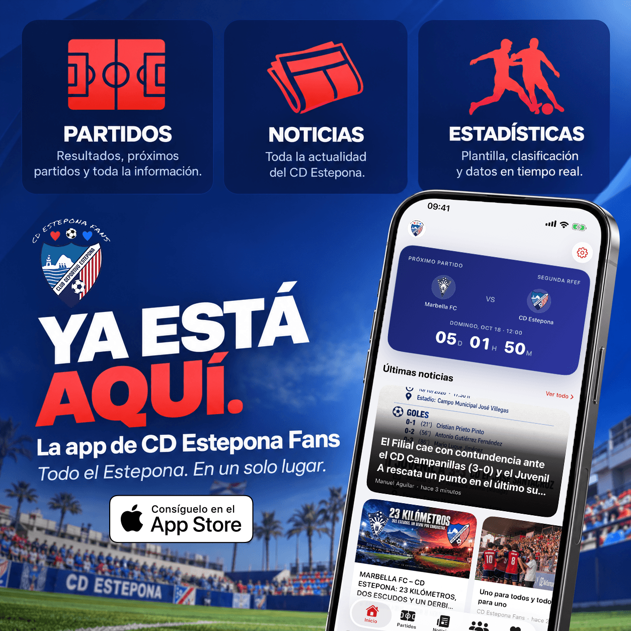 Ya está aquí: la app de CD Estepona Fans ya está disponible para iPhone