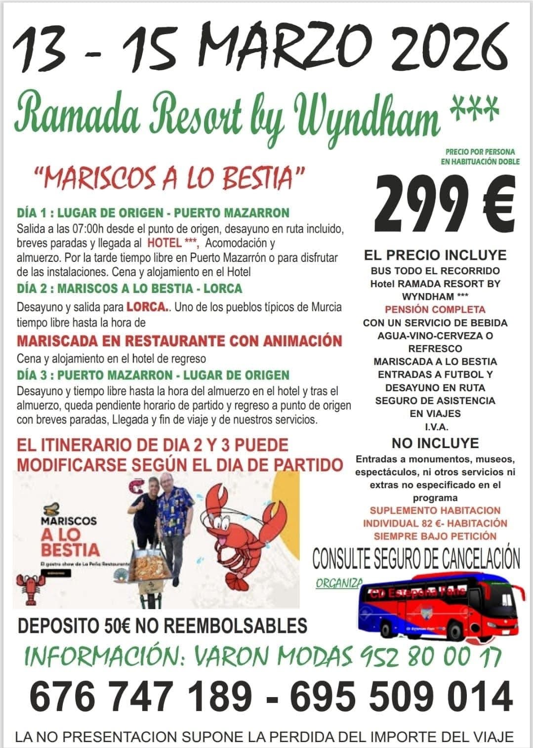 News image: Last 10 places available for the trip to Lorca: soccer, hotel, and "Mariscos a lo Bestia" to support CD Estepona