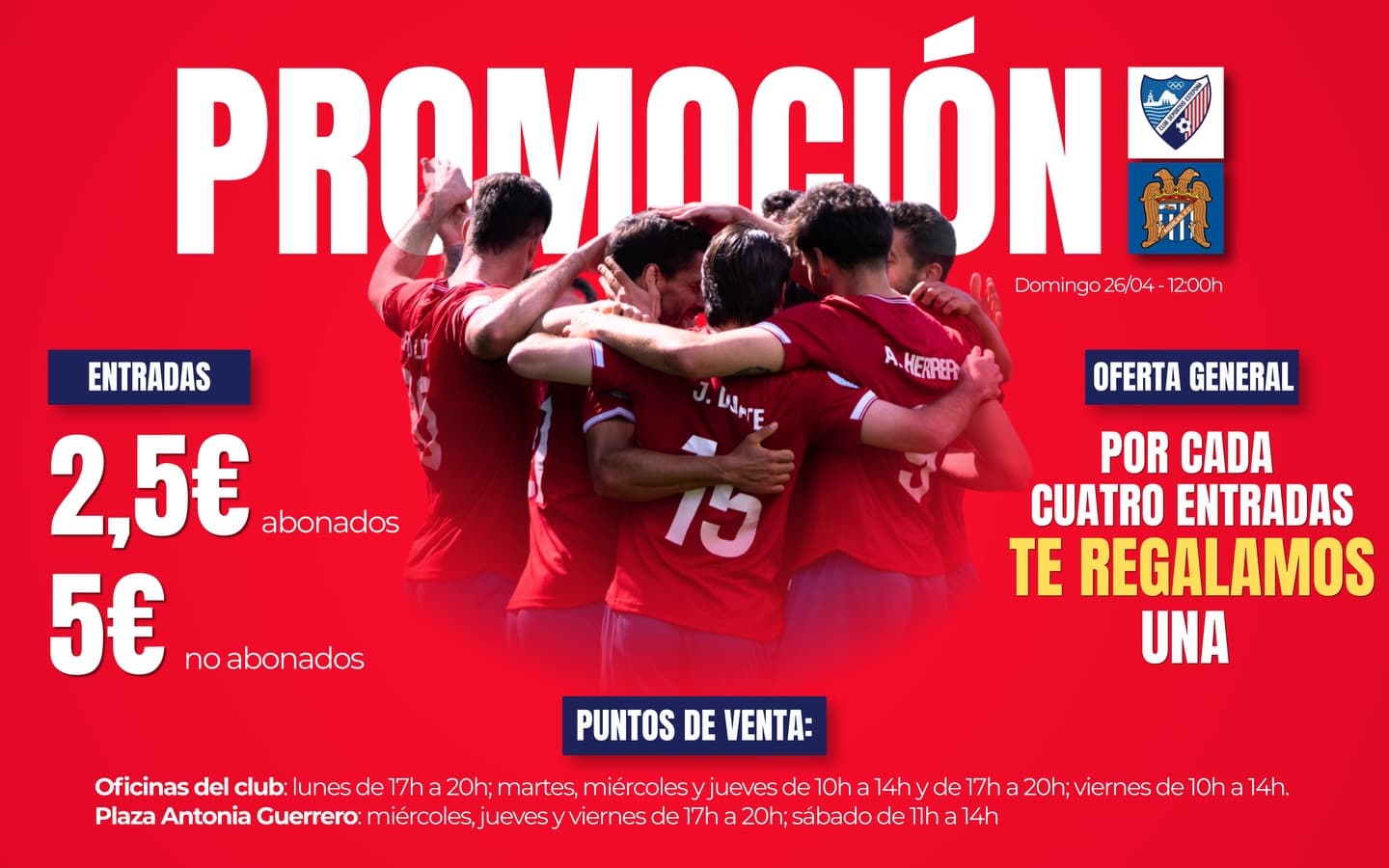 Imagen de la noticia: More than 400 tickets sold for the CD Estepona–Águilas FC match: tickets go on sale today at Plaza Antonia Guerrero