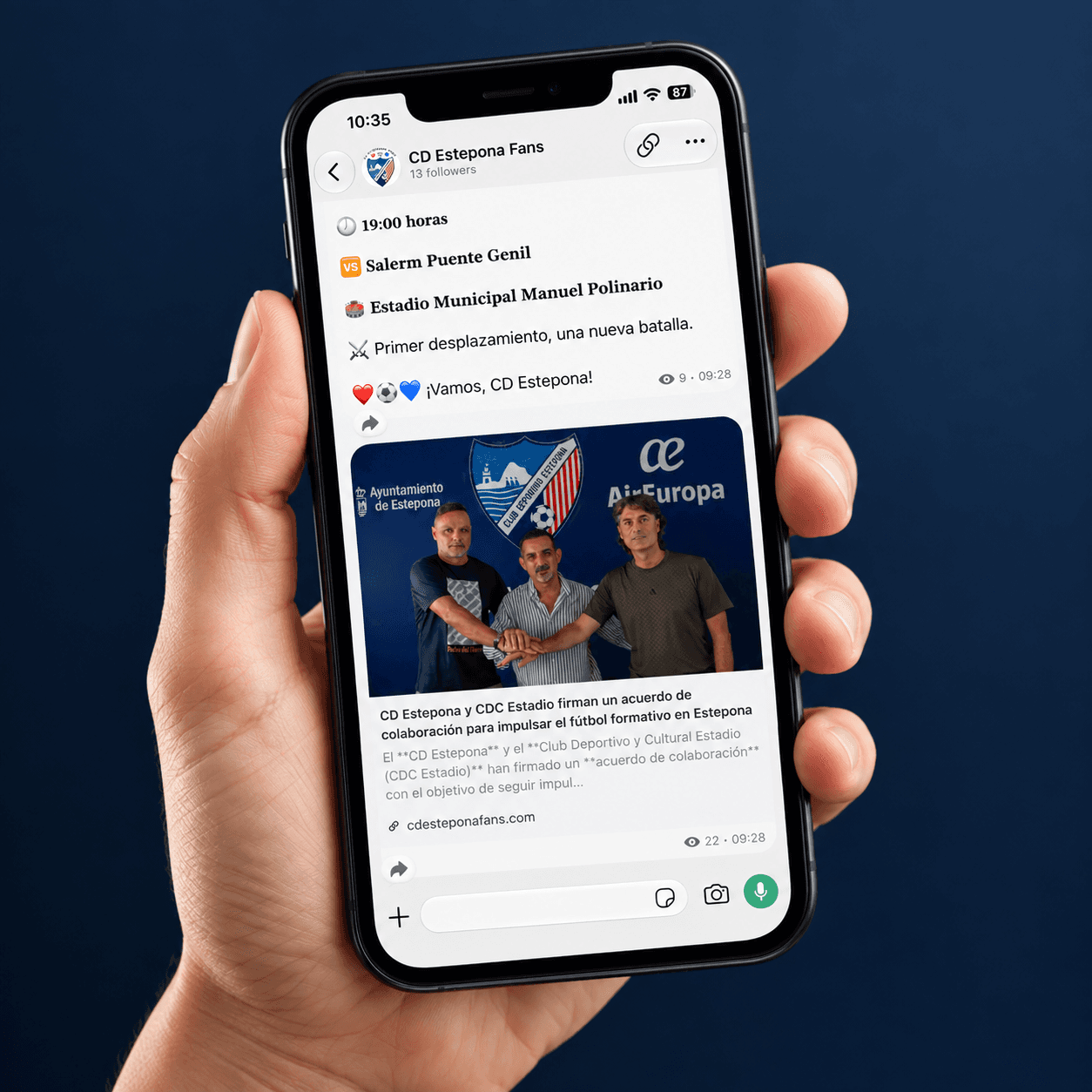 CD Estepona Fans estrena canal de WhatsApp para mantener informada a la afición