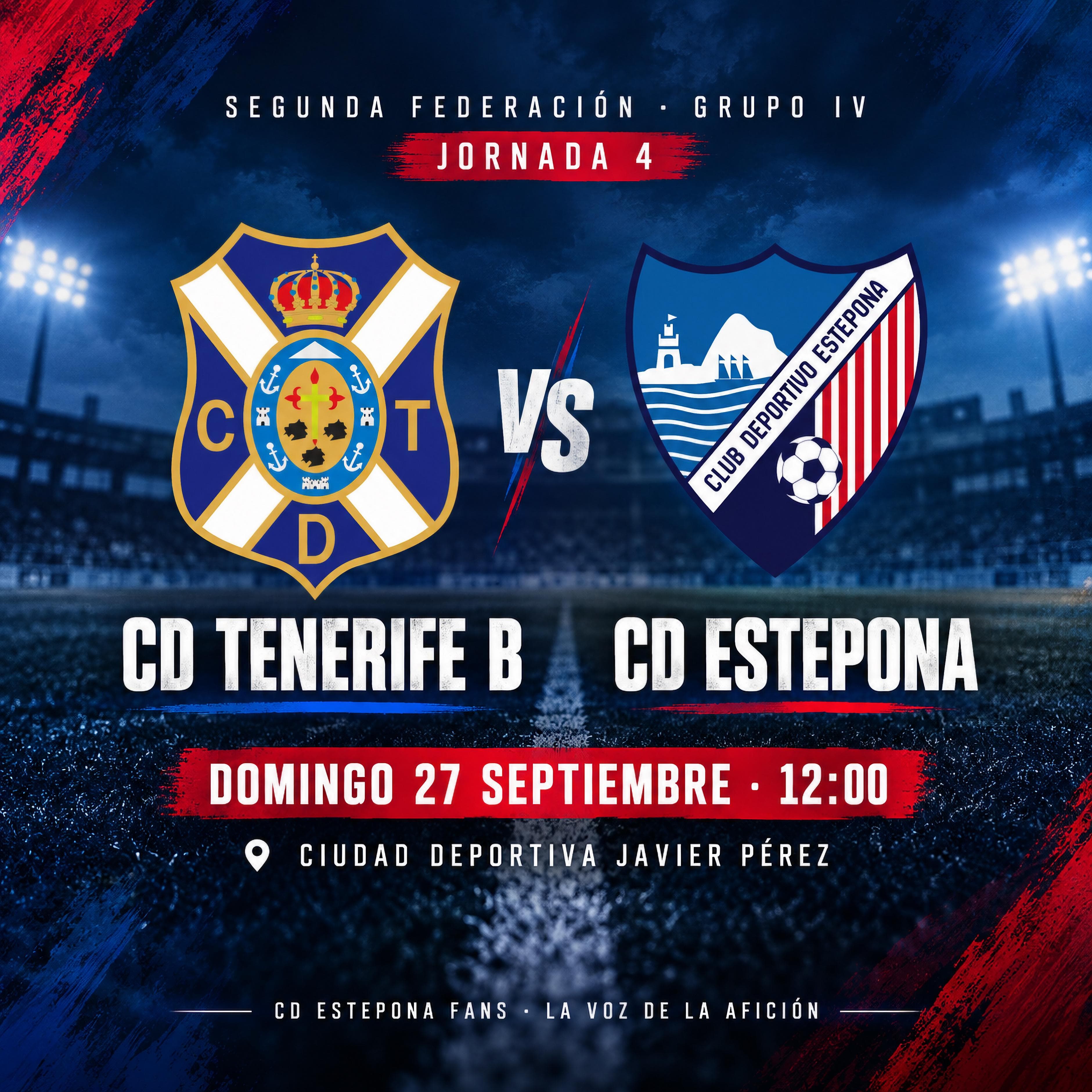 Cartel del partido entre el CD Tenerife B y el CD Estepona