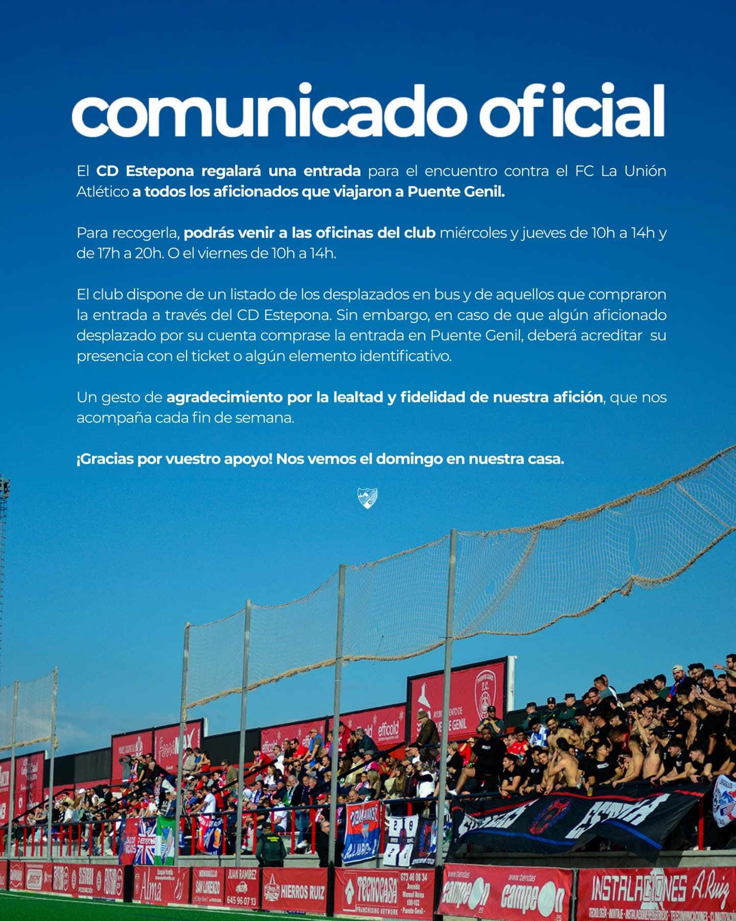 Imagen de la noticia: El Estepona devuelve el gesto a su afición tras el desplazamiento a Puente Genil